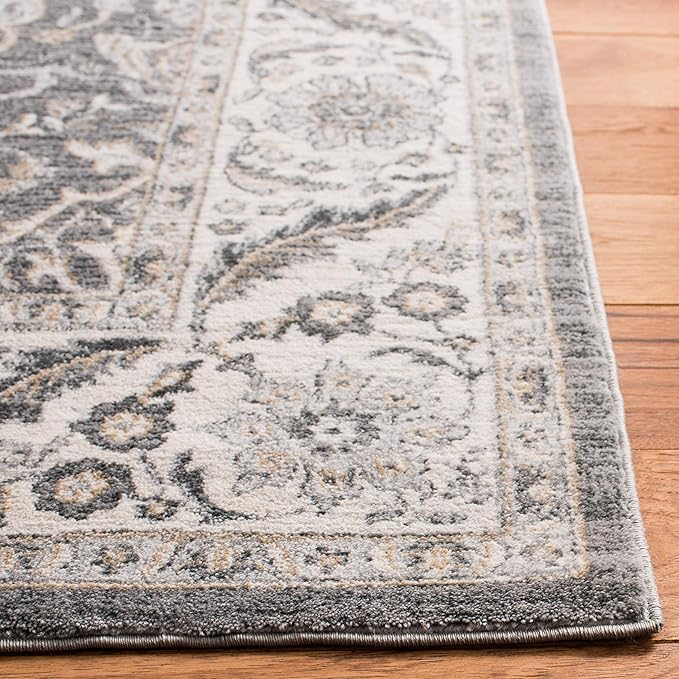 SAFAVIEH Isabella Collection Area Rug - 9' x 12', Grey & Dark Grey, Oriental Design, Non-Shedding & Easy Care, Ideal for High Traffic Areas in Living Room, Bedroom (ISA912H)