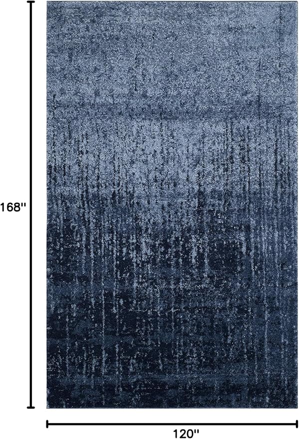 SAFAVIEH Retro Collection Area Rug - 10' x 14', Light Blue & Blue, Modern Abstract Design, Non-Shedding & Easy Care, Ideal for High Traffic Areas in Living Room, Bedroom (RET2770-6065)