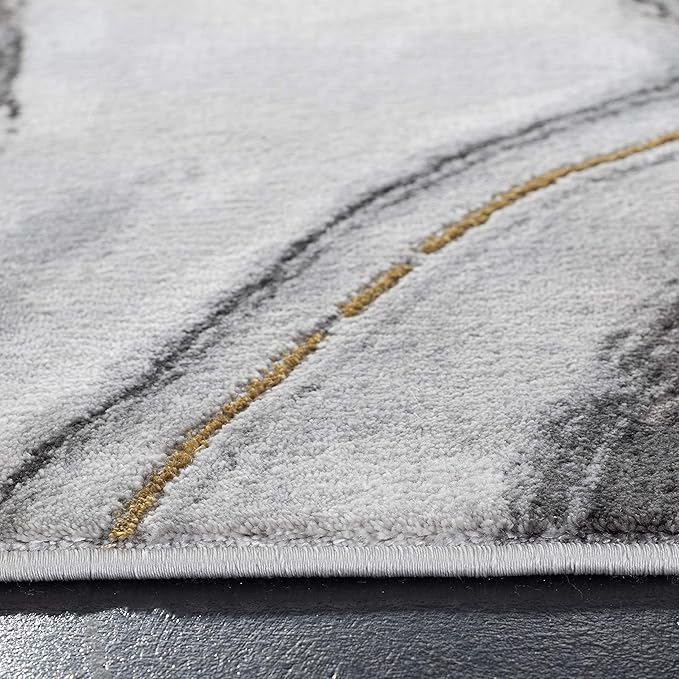 SAFAVIEH Craft Collection Area Rug - 5'3" x 7'6", Grey & Gold, Modern Abstract Design, Non-Shedding & Easy Care, Ideal for High Traffic Areas in Living Room, Bedroom (CFT819F)
