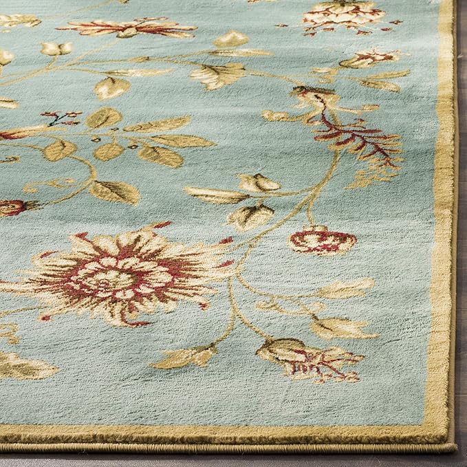 SAFAVIEH Lyndhurst Collection Accent Rug - 3'3" x 5'3", Blue & Multi, Traditional Floral Design, Non-Shedding & Easy Care, Ideal for High Traffic Areas in Entryway, Living Room, Bedroom (LNH552-6591)