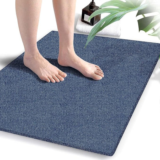 godehone Shower Mats Non Slip Without Suction Cups, PVC Loofah Bathroom Mats, Loofah Mats for Shower and Bathroom, Quick Drying, 23.6× 34.6 Inch, Blue