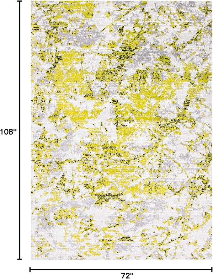 SAFAVIEH Skyler Collection 6' x 9' Grey/Green SKY186Y Modern Abstract Non-Shedding Living Room Dining Bedroom Area Rug