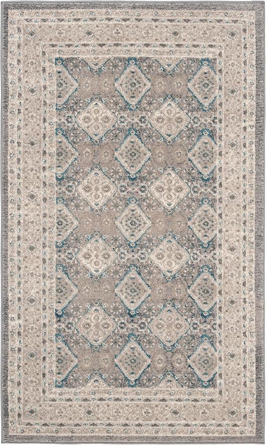 SAFAVIEH Sofia Collection Accent Rug - 3' x 5', Light Grey & Beige, Vintage Oriental Distressed Design, Non-Shedding & Easy Care, Ideal for High Traffic Areas in Foyer, Living Room, Bedroom (SOF366B)