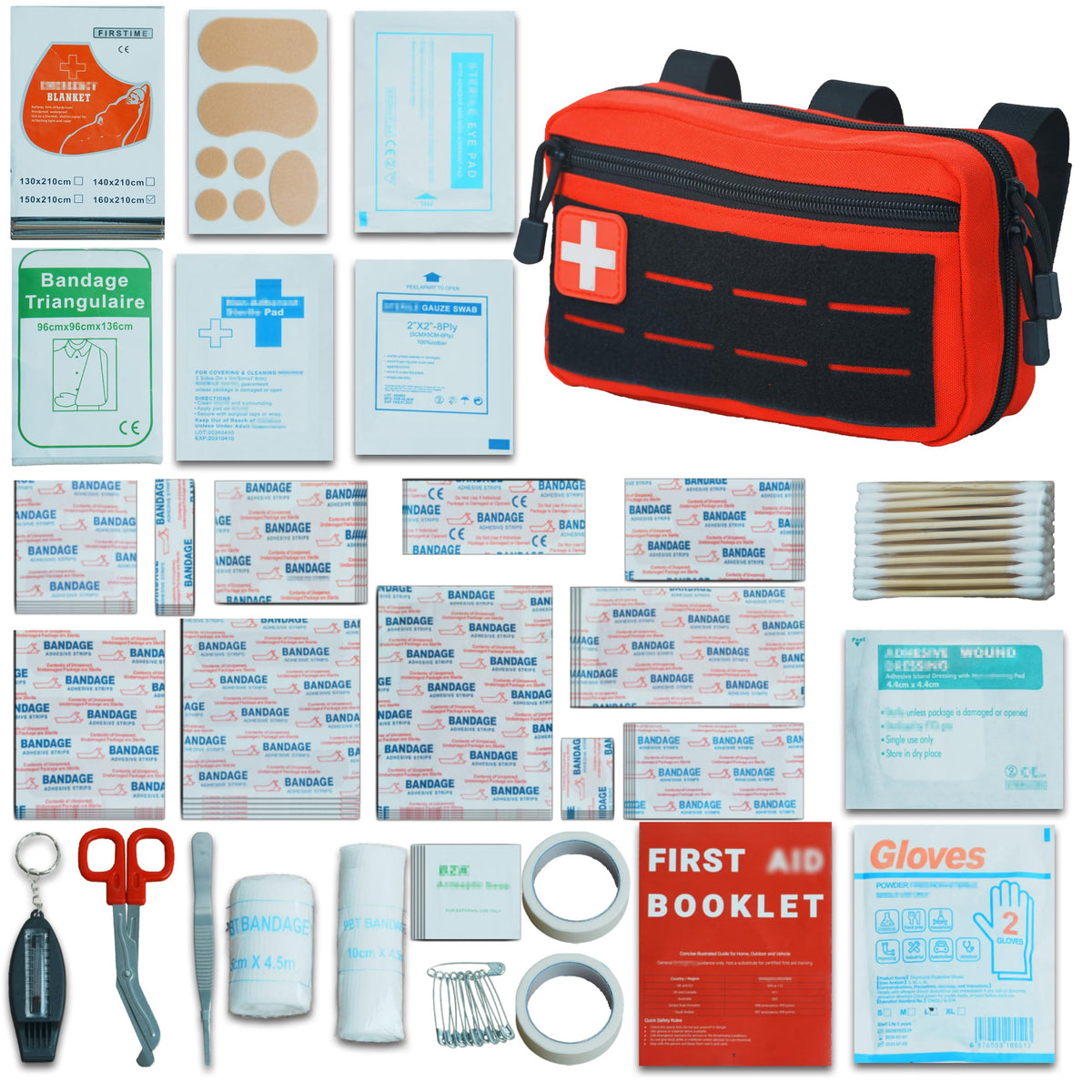 Hiking First Aid Kit Backpacking Emergency Bag for Hunting - Image 1