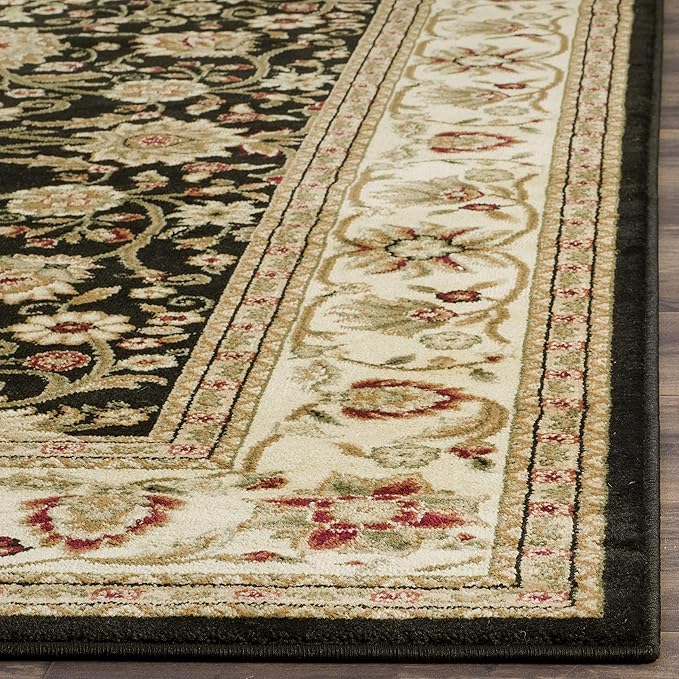 SAFAVIEH Lyndhurst Collection Area Rug - 6' x 9', Black & Ivory, Traditional Oriental Design, Non-Shedding & Easy Care, Ideal for High Traffic Areas in Living Room, Bedroom (LNH212A)