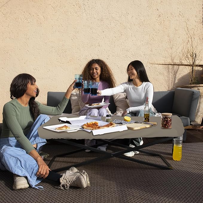 Covers & All Rectangle Table Top Cover, 12 Oz Waterproof UV & Weather Resistant Patio Table Cover, Outdoor Table Cover for Patio Furniture (75" L x 40" W x 5" H, Beige)