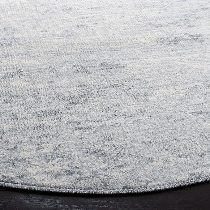 SAFAVIEH Brentwood Collection Area Rug - 5' Round, Ivory & Grey, Modern Abstract Design, Non-Shedding & Easy Care, Ideal for High Traffic Areas in Living Room, Bedroom (BNT822A)