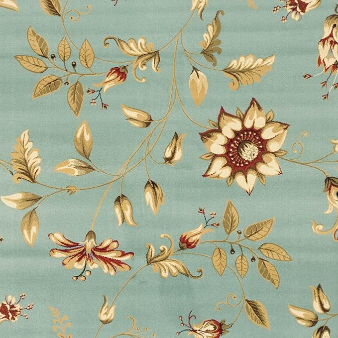 SAFAVIEH Lyndhurst Collection Area Rug - 8'9" x 12', Blue & Multi, Traditional Floral Design, Non-Shedding & Easy Care, Ideal for High Traffic Areas in Living Room, Bedroom (LNH552-6591)