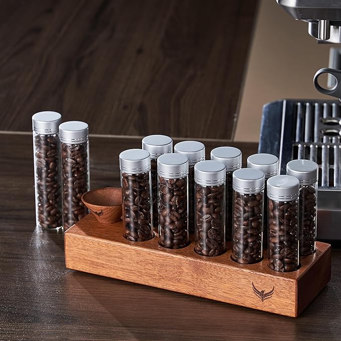 Coffee Dosing Cup With RDT Spray Bottle and Single Dose Bean Storage Tubes - Perfect Barista Accessories for Espresso & Filter Coffee