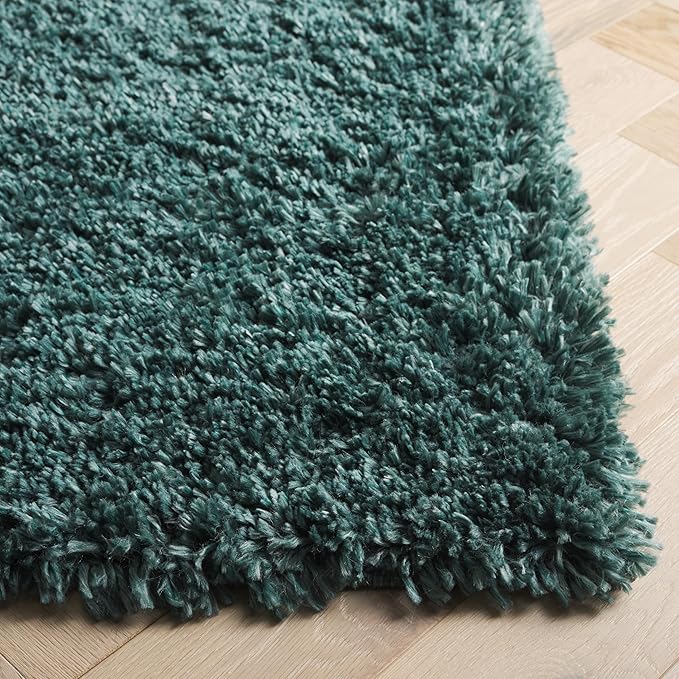 SAFAVIEH Fontana Shag Collection Area Rug - 9' x 12', Dark Green, Solid Pattern, Non-Shedding & Easy Care, 2-inch Thick, Ideal for The Living Room, Dining, Bedroom (FNT800Y)