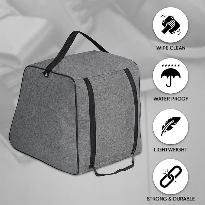 Shoe Bag Waterproof Sports Golf Boot Bag | Odor-Resistant Gym Kit Organiser Storage | Hiking Travel Dust-Proof Storage Bag for Wellington, Cowboy, Football, Rugby, Cricket Shoe (Grey)