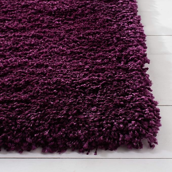 SAFAVIEH Santa Monica Shag Collection 9' x 12' Purple SGN725 Solid Non-Shedding Living Room Bedroom Dining Room Entryway Plush 2-inch Thick Area Rug