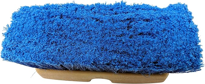 Teravan 8 Inch Blue Obround Medium Soft Flow Through Scrub Brush with Flagged Ends for Car and House Cleaning, Car Wash Brush for RV's and Larger Vehicles.