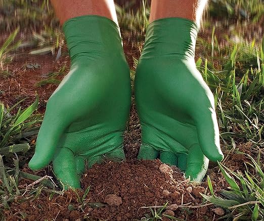 SHOWA 6110PF Sustainable EBT Latex-Free, Powder-Free, Nitrile Disposable Single Use Safety Gloves, 4 Mil, 9.5" Length, Large (1 Box/100 Gloves)