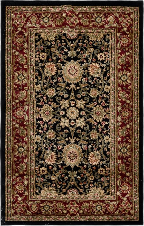 SAFAVIEH Lyndhurst Collection Accent Rug - 3'3" x 5'3", Black & Red, Traditional Oriental Design, Non-Shedding & Easy Care, Ideal for High Traffic Areas in Entryway, Living Room, Bedroom (LNH212G)