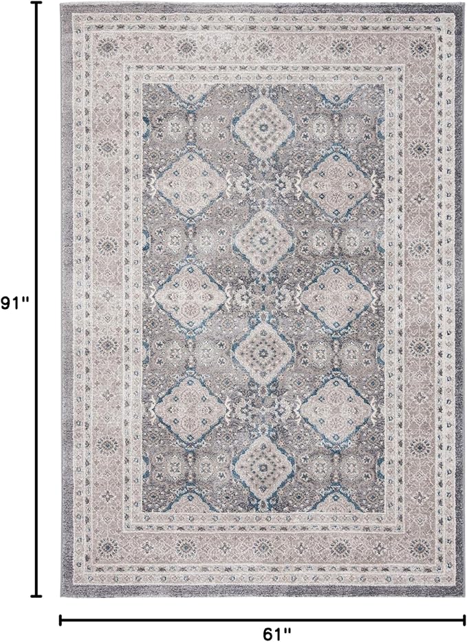 SAFAVIEH Sofia Collection Area Rug - 5'1" x 7'7", Light Grey & Beige, Vintage Oriental Distressed Design, Non-Shedding & Easy Care, Ideal for High Traffic Areas in Living Room, Bedroom (SOF366B)