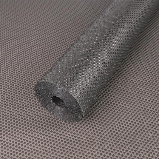 FLPMIX Kitchen Cabinet Drawer Liner: Clear Non-Adhesive Pantry Shelf Liner - Waterproof Easy to Cut Refrigerator Mat - Translucent Grey Bathroom Cupboard Liners for Shelves 15" x 240"
