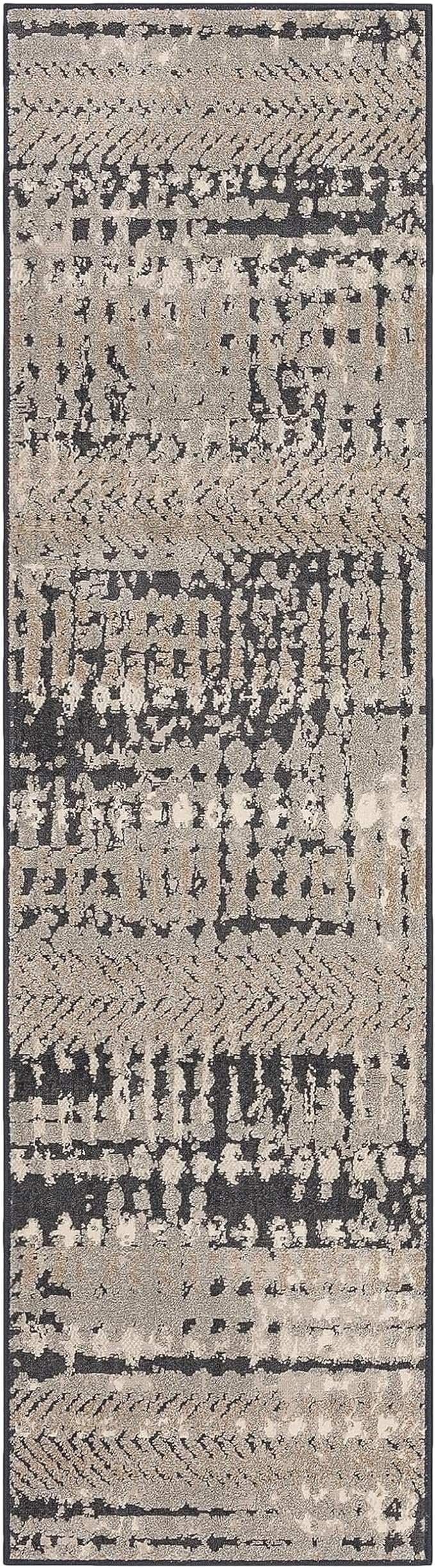 Mohawk Home Dutton Modern Abstract Stripe Gray 2' 1" x 5' Area Rug Perfect for Kitchen, Living Room, Dining Room