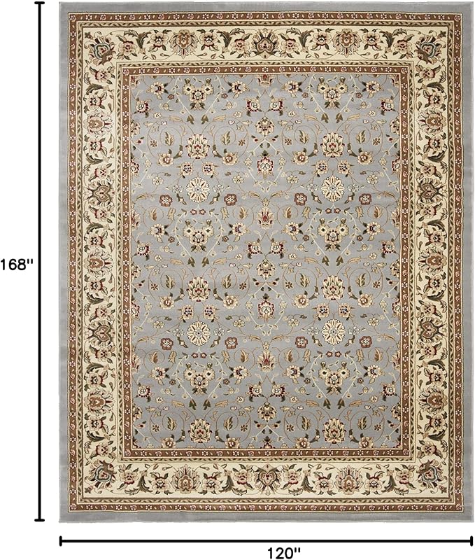 SAFAVIEH Lyndhurst Collection Area Rug - 10' x 14', Light Blue & Ivory, Traditional Oriental Design, Non-Shedding & Easy Care, Ideal for High Traffic Areas in Living Room, Bedroom (LNH312B)