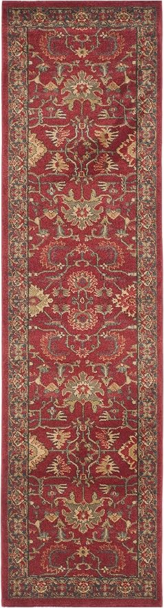 SAFAVIEH Mahal Collection Runner Rug - 2'2" x 14', Red & Navy, Traditional Oriental Design, Non-Shedding & Easy Care, Ideal for High Traffic Areas in Living Room, Bedroom (MAH693F)