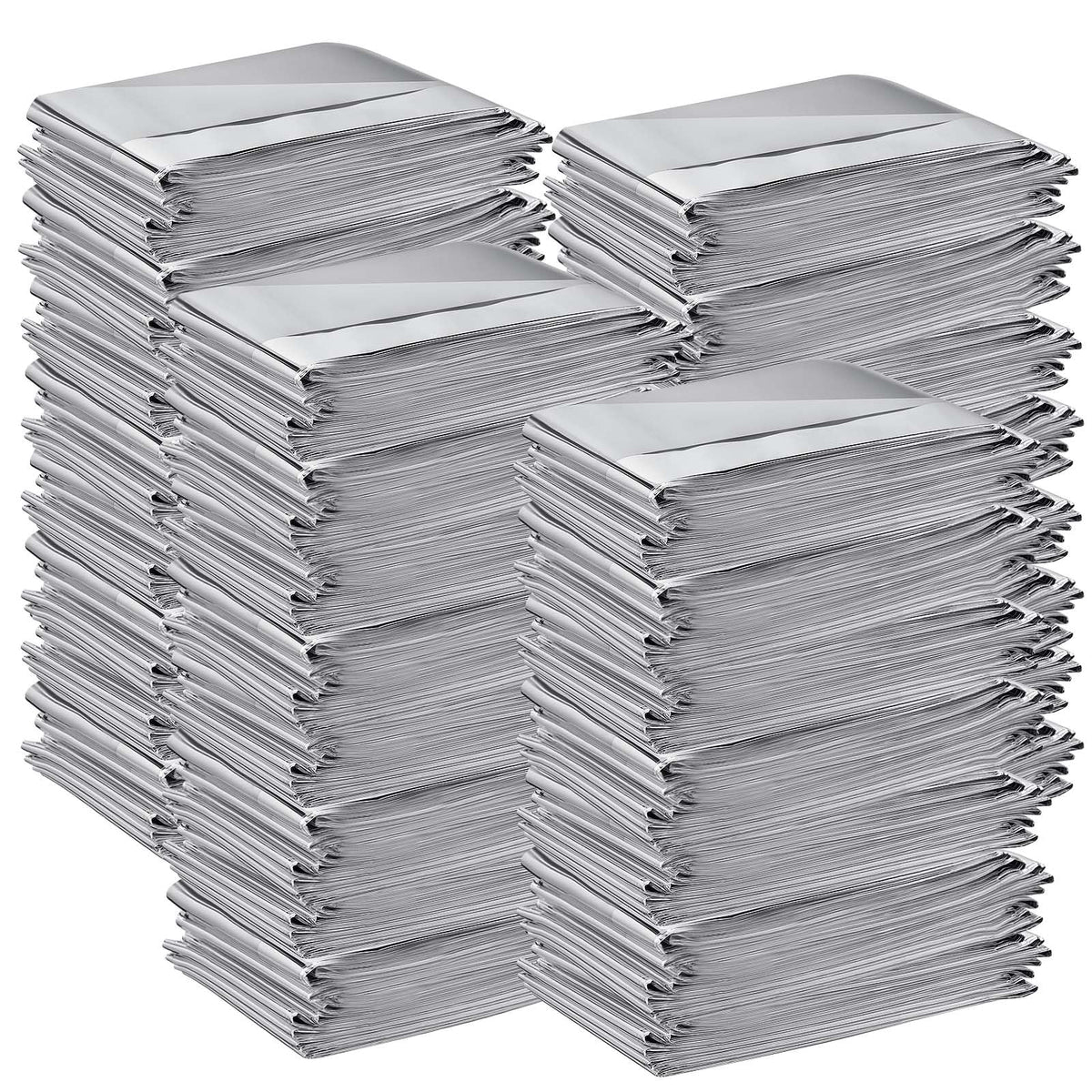Kanayu 100 Pack Emergency Thermal Blankets 64 X 84 Foil - Image 1