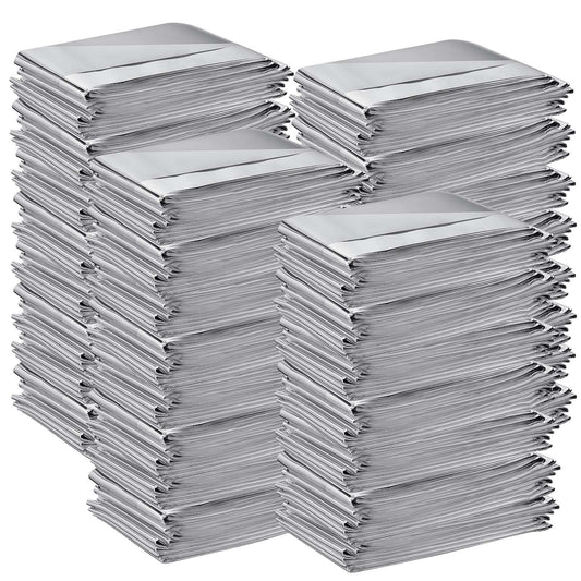 Kanayu 100 Pack Emergency Thermal Blankets 64 X 84 Foil - Image 1