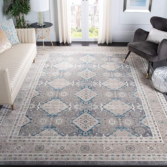SAFAVIEH Sofia Collection Accent Rug - 3' x 5', Light Grey & Beige, Vintage Oriental Distressed Design, Non-Shedding & Easy Care, Ideal for High Traffic Areas in Foyer, Living Room, Bedroom (SOF366B)