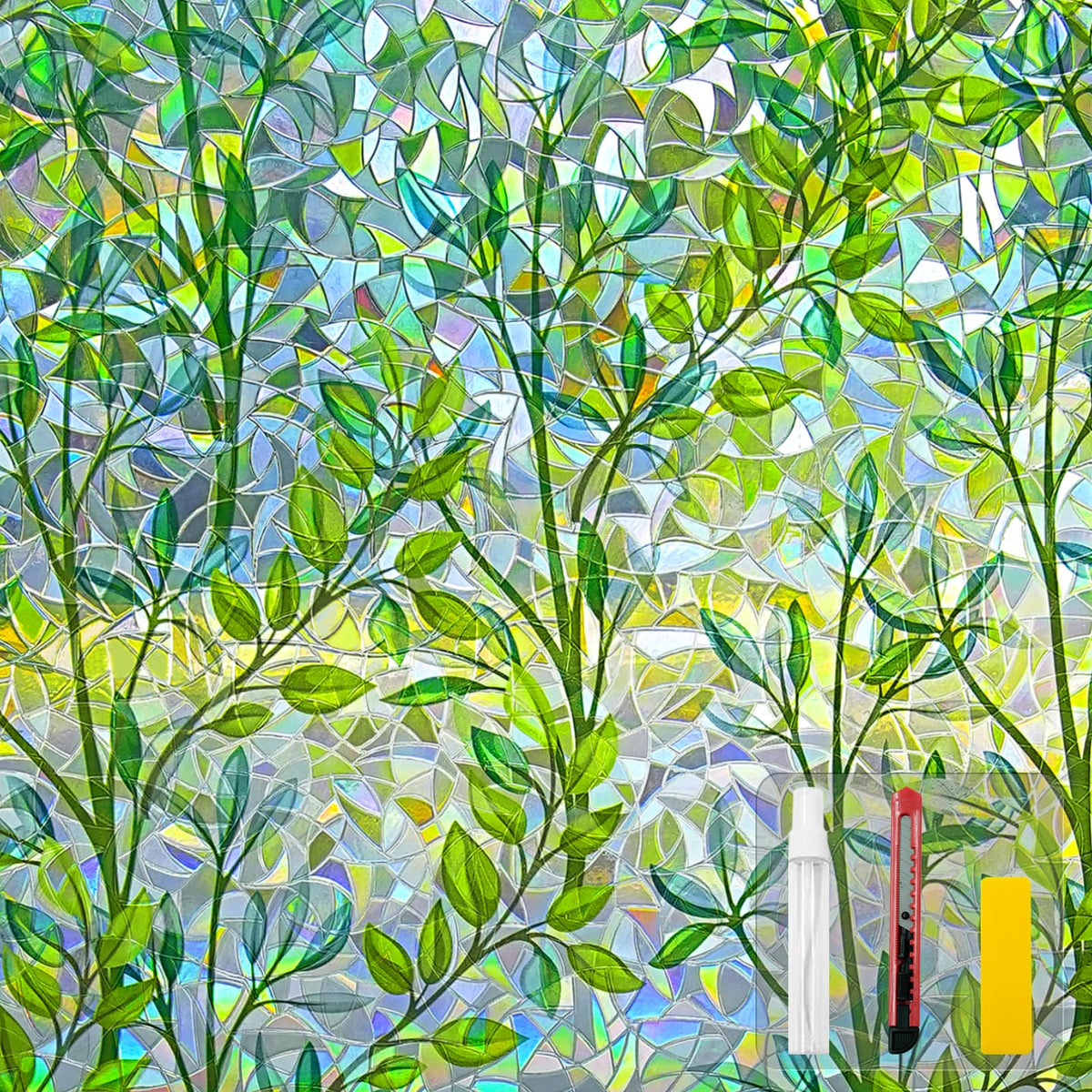 Window Privacy Film Stain Glass Window Film Rainbow Window - Image 1