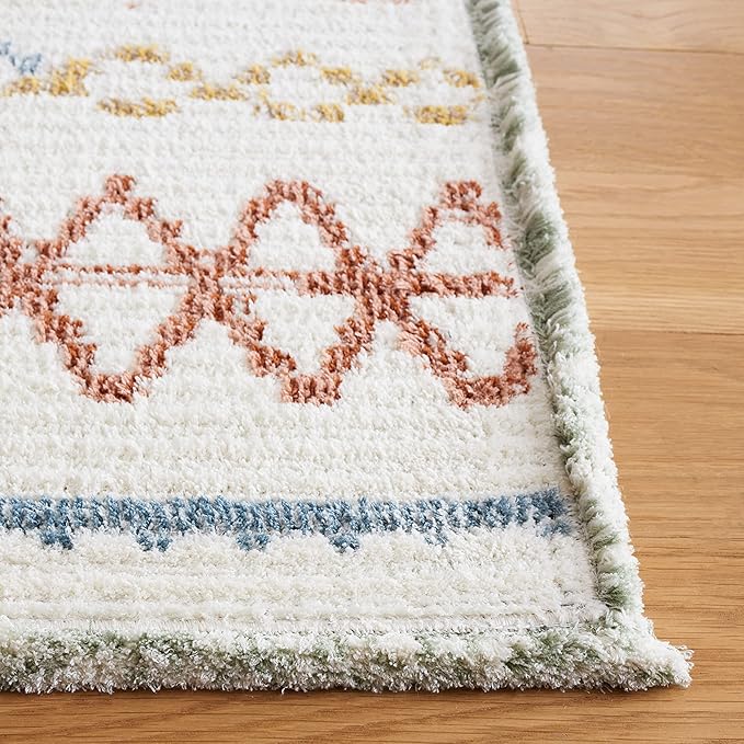 SAFAVIEH Marrakech Collection Runner Rug - 2'2" x 8', Ivory & Multi, Moroccan Boho Tribal Rustic Design, Non-Shedding & Easy Care, Ideal for High Traffic Areas in Living Room, Bedroom (MRK612A)