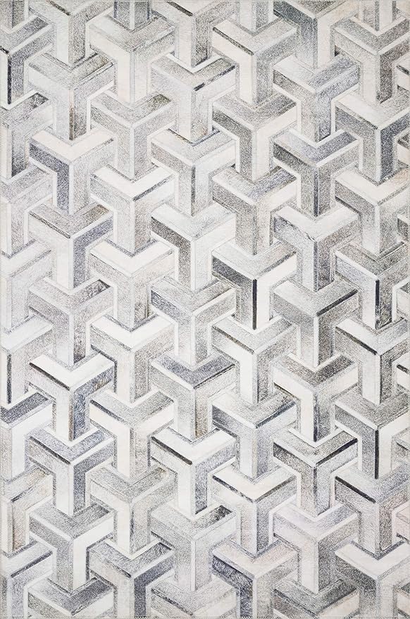 Loloi Maddox Collection MAD-05 Silver/Ivory 5'-0" x 7'-6" Area Rug