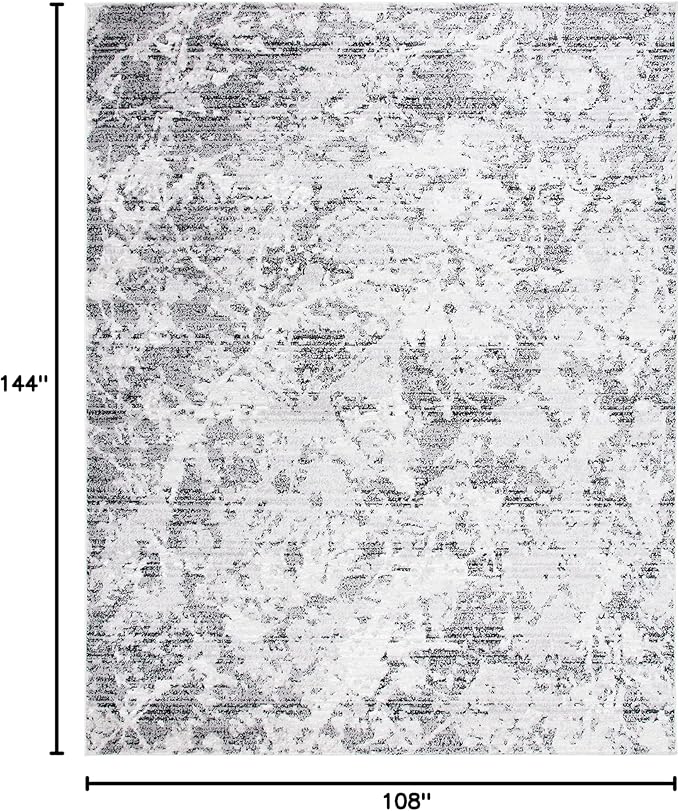 SAFAVIEH Skyler Collection Area Rug - 9' x 12', Charcoal & Ivory, Modern Abstract Design, Non-Shedding & Easy Care, Ideal for High Traffic Areas in Living Room, Bedroom (SKY186L)