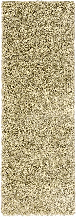 SAFAVIEH Santa Monica Shag Collection 2'3" x 7' Green SGN725 Solid Non-Shedding Living Room Bedroom Dining Room Entryway Plush 2-inch Thick Runner Rug