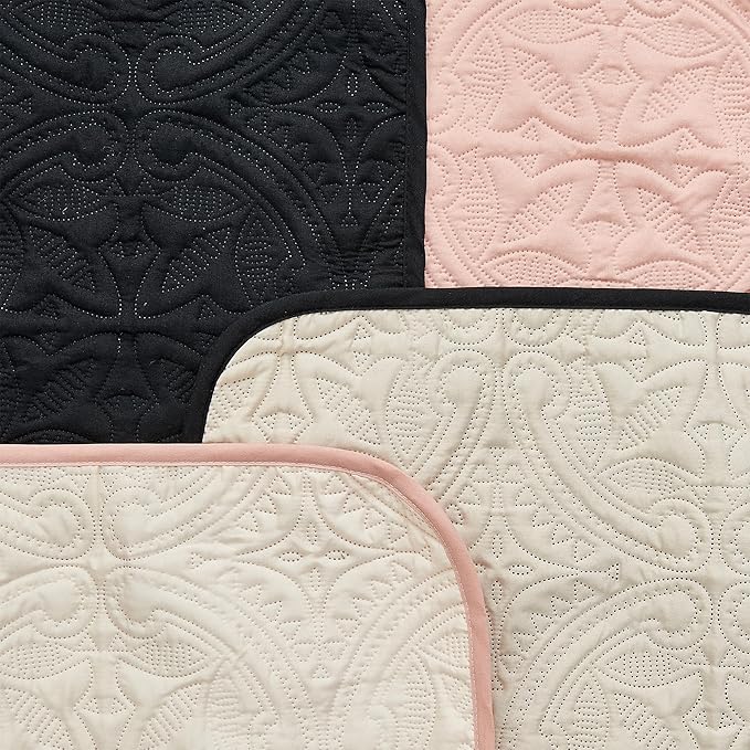 Great Bay Home Reversible Chair Cover - Washable Slipcover Furniture Protector with Elastic Straps - Furniture Cover for Dogs, Kids, and Pets - Quilted & Stitched Detail (Chair, Black/Taupe)