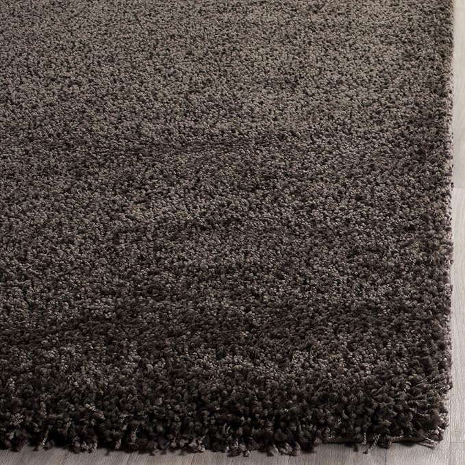 SAFAVIEH Santa Monica Shag Collection 3' x 5' Mushroom SGN725 Solid Non-Shedding Living Room Bedroom Dining Room Entryway Plush 2-inch Thick Area Rug