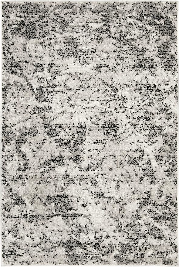 SAFAVIEH Skyler Collection 4' x 6' Charcoal / Ivory SKY186L Modern Abstract Non-Shedding Living Room Bedroom Accent Rug
