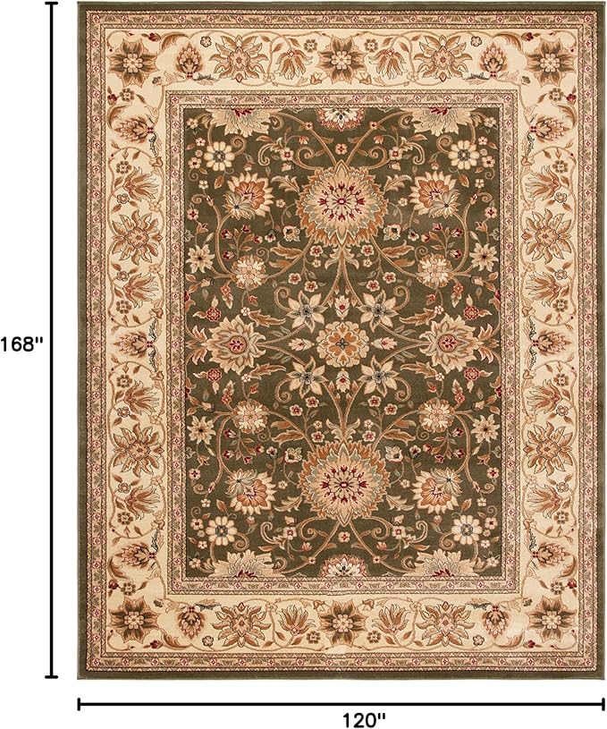 SAFAVIEH Lyndhurst Collection Area Rug - 10' x 14', Sage & Ivory, Traditional Oriental Design, Non-Shedding & Easy Care, Ideal for High Traffic Areas in Living Room, Bedroom (LNH212C)