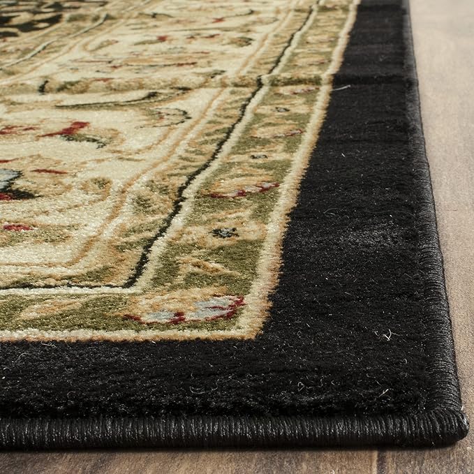 SAFAVIEH Lyndhurst Collection Area Rug - 6' x 9', Black/Ivory, Geometric Design, Ideal for High Traffic Areas in Living Room, Bedroom, Dining (LNH316B)