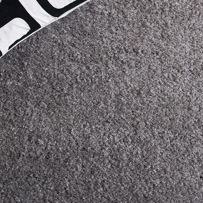SAFAVIEH Lindsay Shag Collection Area Rug - 9' x 12', Dark Grey, Contemporary Design, Ideal for High Traffic Areas in Living Room, Bedroom & Dining Room (LNS560G-9)