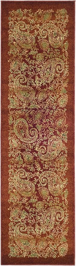 SAFAVIEH Lyndhurst Collection Runner Rug - 2'3" x 8', Red & Multi, Traditional Paisley Design, Non-Shedding & Easy Care, Ideal for High Traffic Areas in Living Room, Bedroom (LNH224B)
