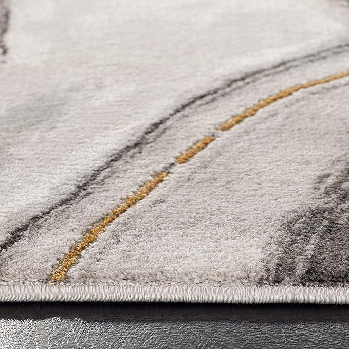 SAFAVIEH Craft Collection Runner Rug - 2'3" x 6', Grey & Gold, Modern Abstract Design, Non-Shedding & Easy Care, Ideal for High Traffic Areas in Living Room, Bedroom (CFT819F)