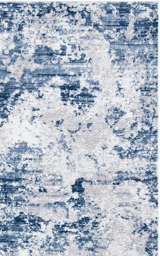 SAFAVIEH Amelia Collection Area Rug - 10' x 14', Navy & Grey, Modern Abstract Design, Non-Shedding & Easy Care, Ideal for High Traffic Areas in Living Room, Bedroom (ALA705N)