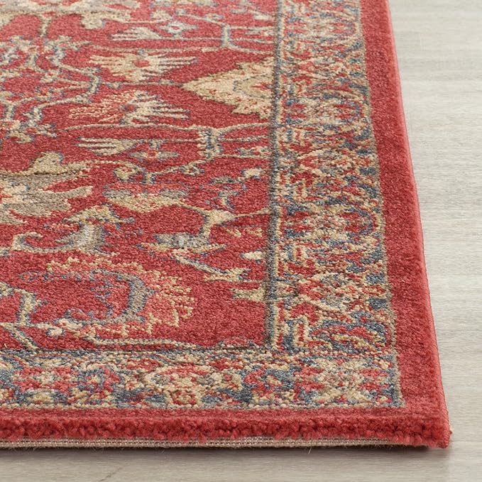 SAFAVIEH Mahal Collection Runner Rug - 2'2" x 18', Red & Navy, Traditional Oriental Design, Non-Shedding & Easy Care, Ideal for High Traffic Areas in Living Room, Bedroom (MAH693F)