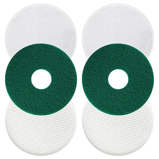 6 Pack 12" Floor Machine Pads Compatible with Oreck Commercial 550MC Orbiter Scrubber Machine, Microfiber Carpet Bonnet, Floor Buffer Pad for Deep Cleaning Tile (Stripper & Bonnet & Buffer)
