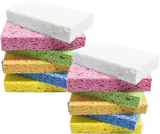 ARCLIBER Kitchen Sponge,Heavy Duty Color Cellulose Sponge,Clean Tough Messes Without Scratching (12 Pack)