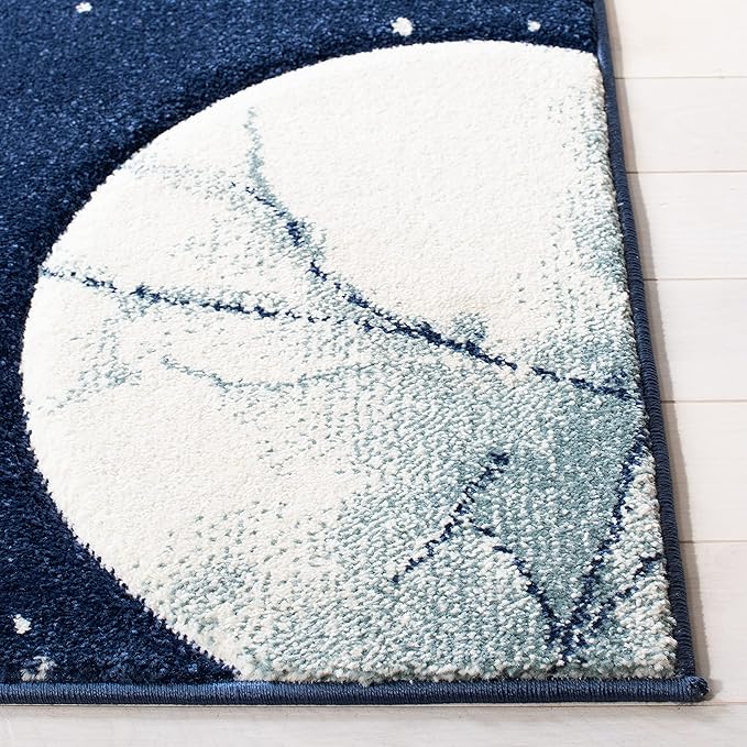 SAFAVIEH Area Rug 8x10 - Carousel Kids Collection - Large - Navy & Ivory, Non-Shedding & Easy Cleaning, Ideal for Boys & Girls in Playroom, Nursery, Bedroom (CRK103N)