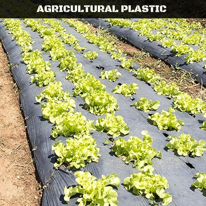 Plastic Sheeting 4 MIL Black (10x100) Roll for Tarp, Garden, Painters Drop Cloth, Plastic Mulch, Weed Barrier, Underlayment, Concrete Curing, Moisture, Vapor, Construction Film, Lumber, Ground Cover