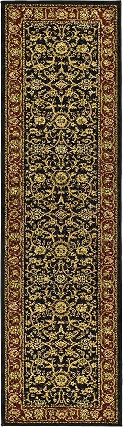 SAFAVIEH Lyndhurst Collection Runner Rug - 2'3" x 18', Black & Red, Traditional Oriental Design, Non-Shedding & Easy Care, Ideal for High Traffic Areas in Living Room, Bedroom (LNH212G)
