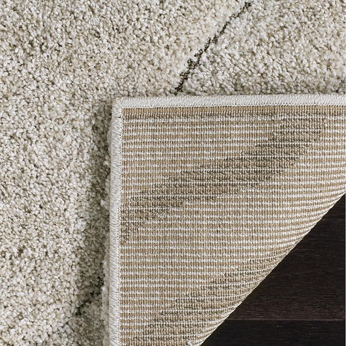 SAFAVIEH Florida Shag Collection Accent Rug - 3'3" x 5'3", Creme & Creme, Non-Shedding & Easy Care, 1.2-inch Thick Ideal for High Traffic Areas in Entryway, Living Room, Bedroom (SG472-1111)