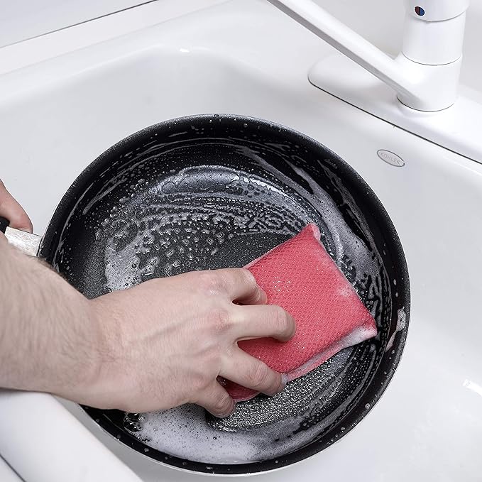 Microfiber Sponges for Dishes Kitchen Sponges Non-Scratch Sponge Dish Scrubber Heavy Duty Household Cleaning Sponges Multi-Purpose Cleaning Supplies Dish Sponge Kitchen Sponges Pack of 6