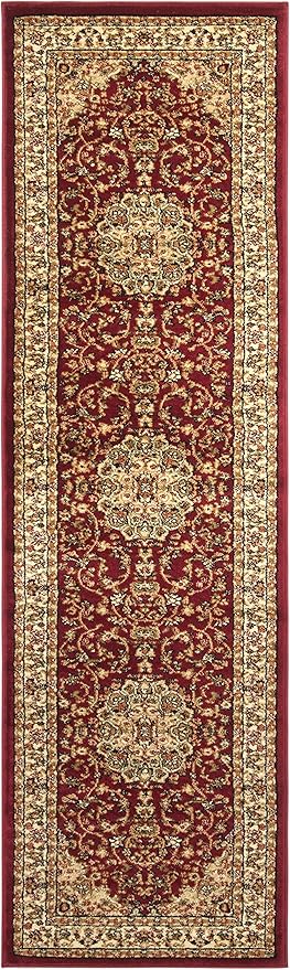 SAFAVIEH Lyndhurst Collection Runner Rug - 2'3" x 14', Red & Ivory, Traditional Oriental Medallion Design, Non-Shedding & Easy Care, Ideal for High Traffic Areas in Living Room, Bedroom (LNH222B)
